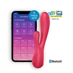 SATISFYER MONO FLEX VIBRATOR WITH APP AND BLUETOOTH RED