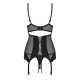 OBSESSIVE AMALLIE CORSET AND THONG BLACK