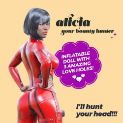 CRUSHIOUS ALICIA THE BOUNTY HUNTER EBONY INFLATABLE DOLL