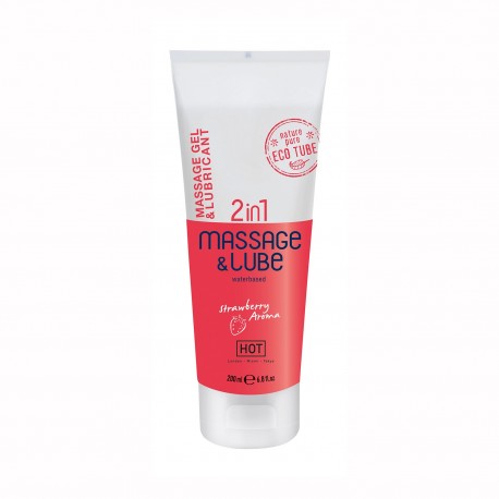 HOT™ STRAWBERRY FLAVOURED MASSAGE AND LUBRICANT 2IN1 200ML